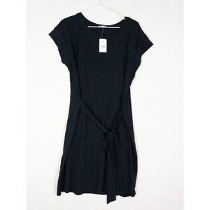 NWT J Crew Shrit Dress Womens M Black Pullover Strap Short Sleeve Cotton